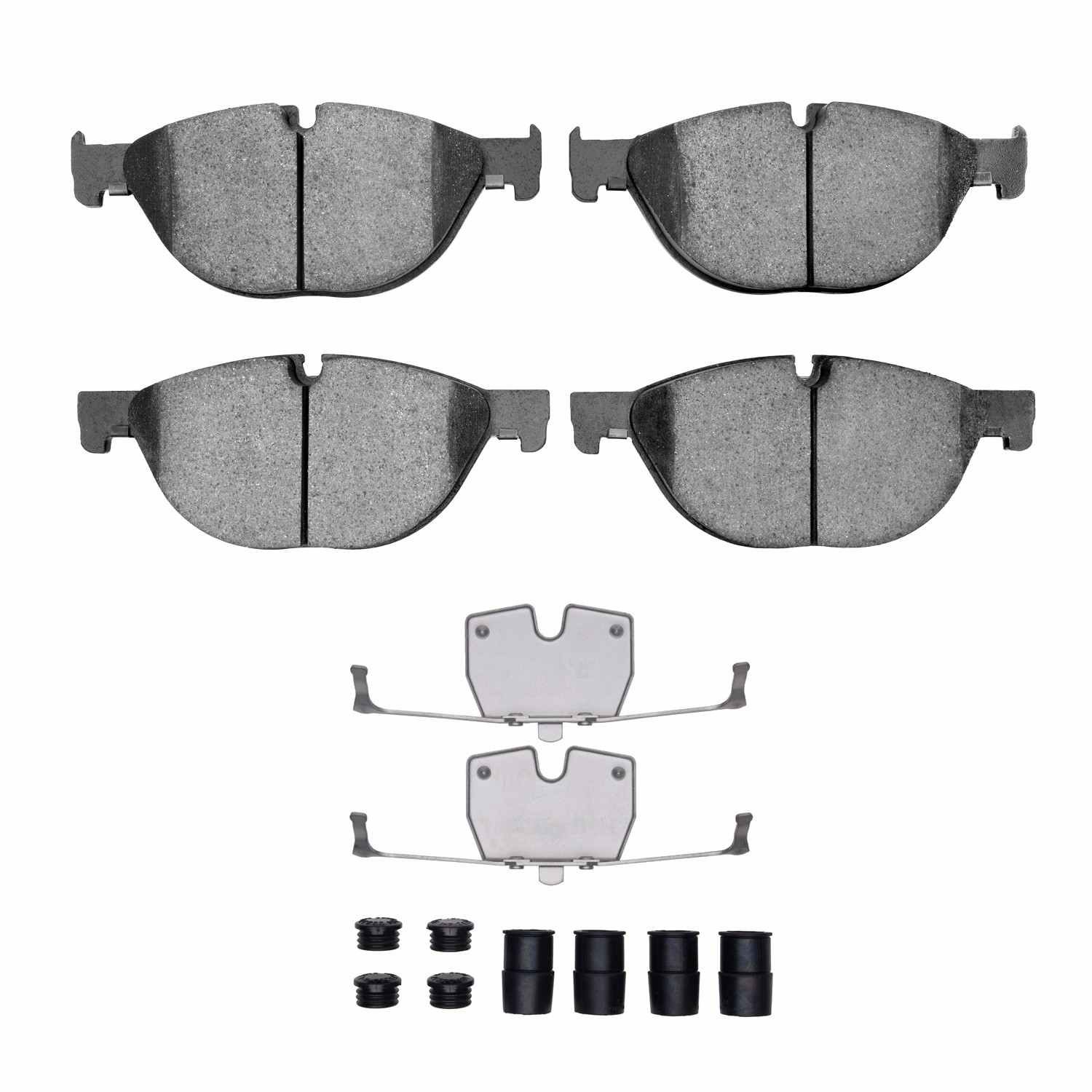 DF_1600140901_Fro.jpg Dynamic Friction 2009-2018 BMW 550I xDrive Front EURO 5000 Ceramic Brake Pads and Hardware Kit - Image 1