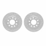 Dynamic Friction 2000-2008 Audi A4 Rear Drilled & Slotted Geoperformance Rotors