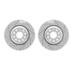 Dynamic Friction 2006-2025 Audi TT Quattro Rear Drilled & Slotted Geoperformance Rotors