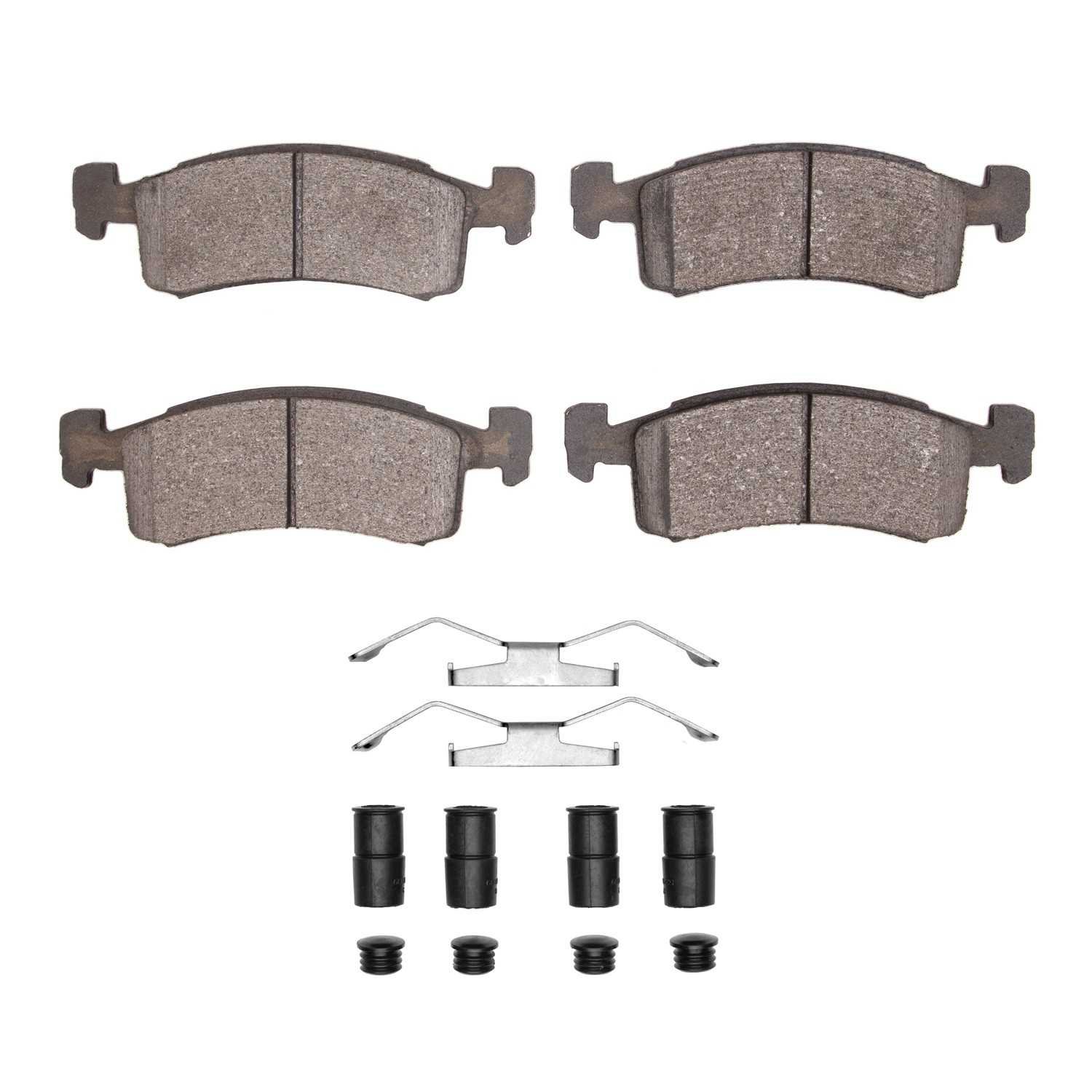 DF_2310022001_Fro.jpg R1 Concepts 83-87 Plymouth Sundance Front Ceramic Brake Pads and Hardware Kit - Image 1
