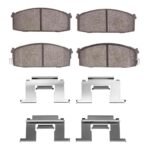 R1 Concepts 86-86 Nissan Stanza Front Ceramic Brake Pads and Hardware Kit