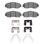 R1 Concepts 99-14 Honda Accord Coupe Front Semi Met Brake Pads and Hardware Kit