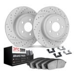 Dynamic Friction 2021-2022 Honda Accord Rear Drilled & Slotted Geoperformance Rotors 5000 Advanced Pads w/Hardware