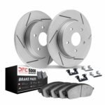 Dynamic Friction 2012-2019 Audi A3 Rear Slotted Geoperformance Rotors with 5000 Advanced Brake Pads w/Hardware