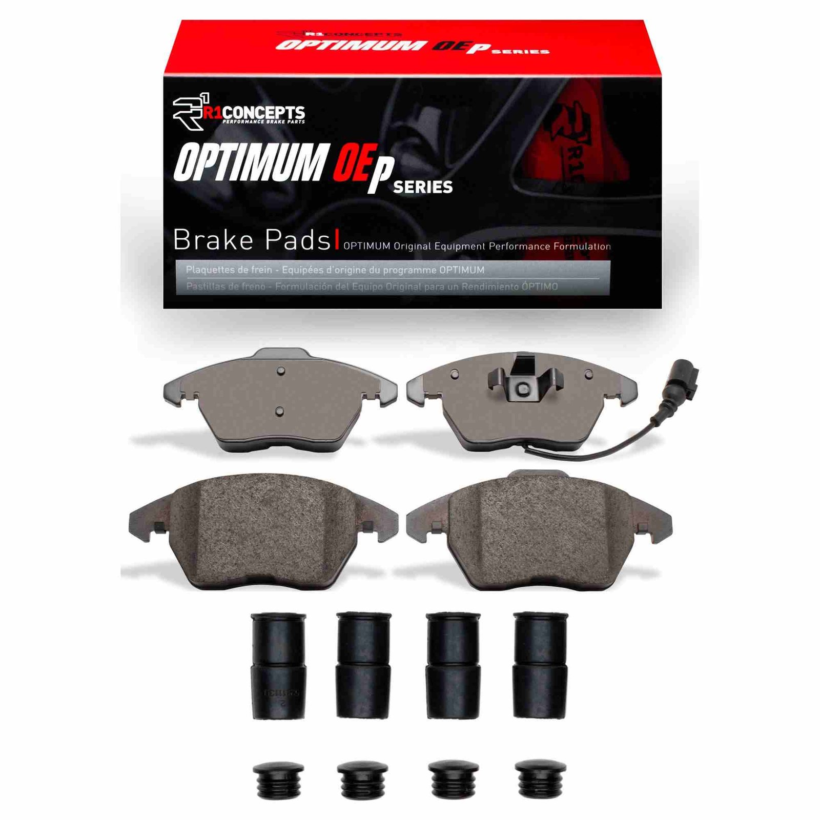 DF_2551110702_Fro.jpg R1 Concepts 05-18 Volkswagen Passat Cc Front Optimum OE Brake Pads and Hardware Kit - Image 1