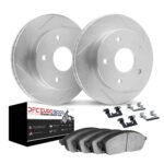 Dynamic Friction 2011-2019 BMW 640i Front Slotted Geoperf Rotors Euro 5000 Ceramic Brake Pads w/Hardware