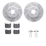 Dynamic Friction 2013-2020 BMW ActiveHybrid 3 Front Drill/Slot Geoperf Rotors Euro 5000 Ceramic Pads w/Hardware