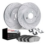 Dynamic Friction 2013-2020 BMW ActiveHybrid 3 Front Drill/Slot Geoperf Rotors Euro 5000 Ceramic Pads w/Hardware - Image 2