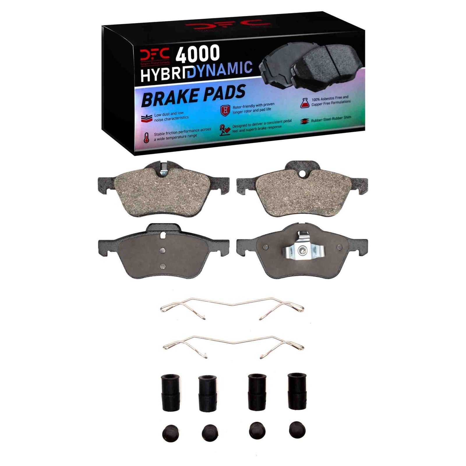 DF_4000093901_Fro.jpg Dynamic Friction 2002-2008 MINI Cooper (Excl Clubman) Front 4000 HybriDynamic Brake Pads and Hardware Kit - Image 1