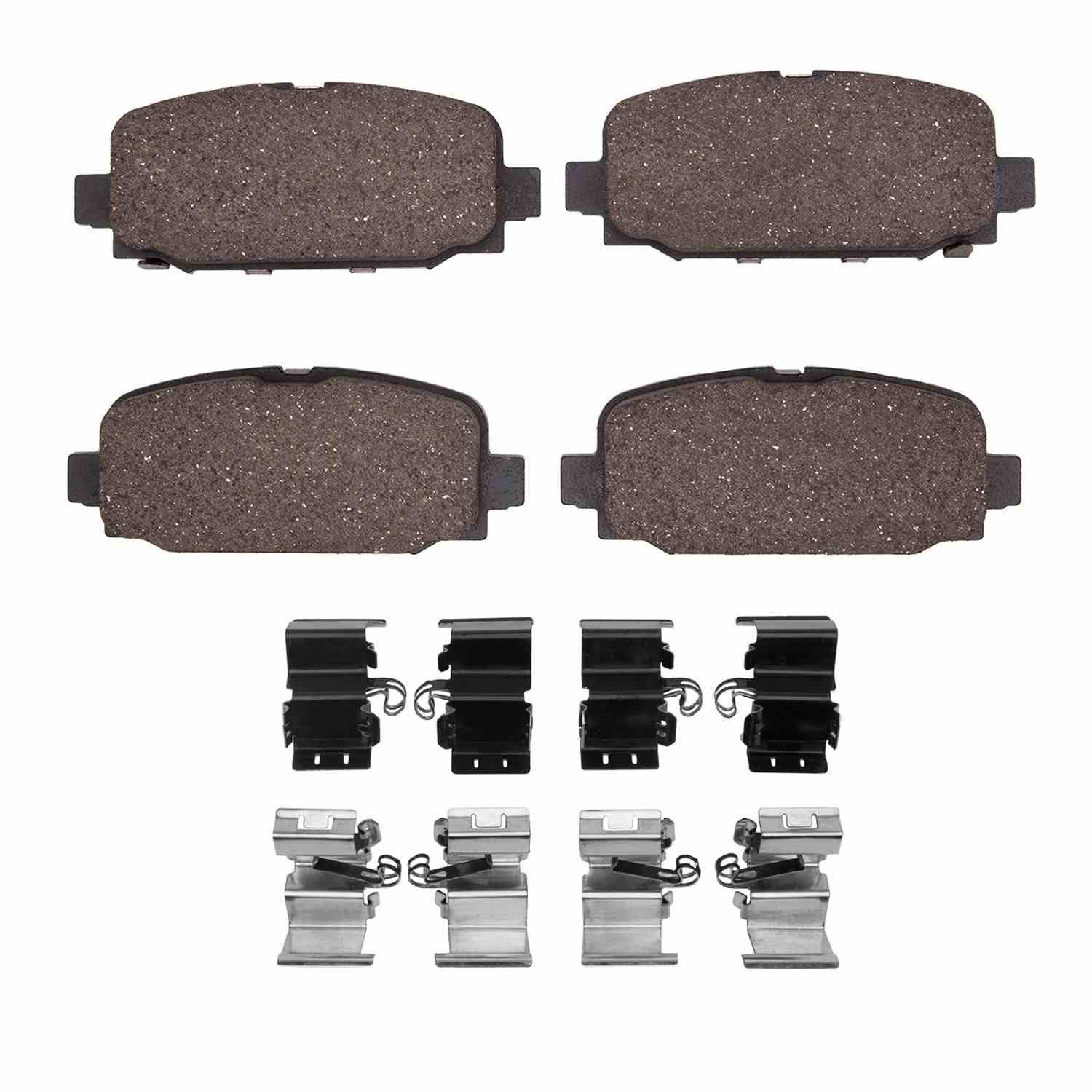 DF_4000208101_Fro.jpg Dynamic Friction 2017-2025 Jeep Compass Rear 4000 HybriDynamic Brake Pads and Hardware Kit - Image 1