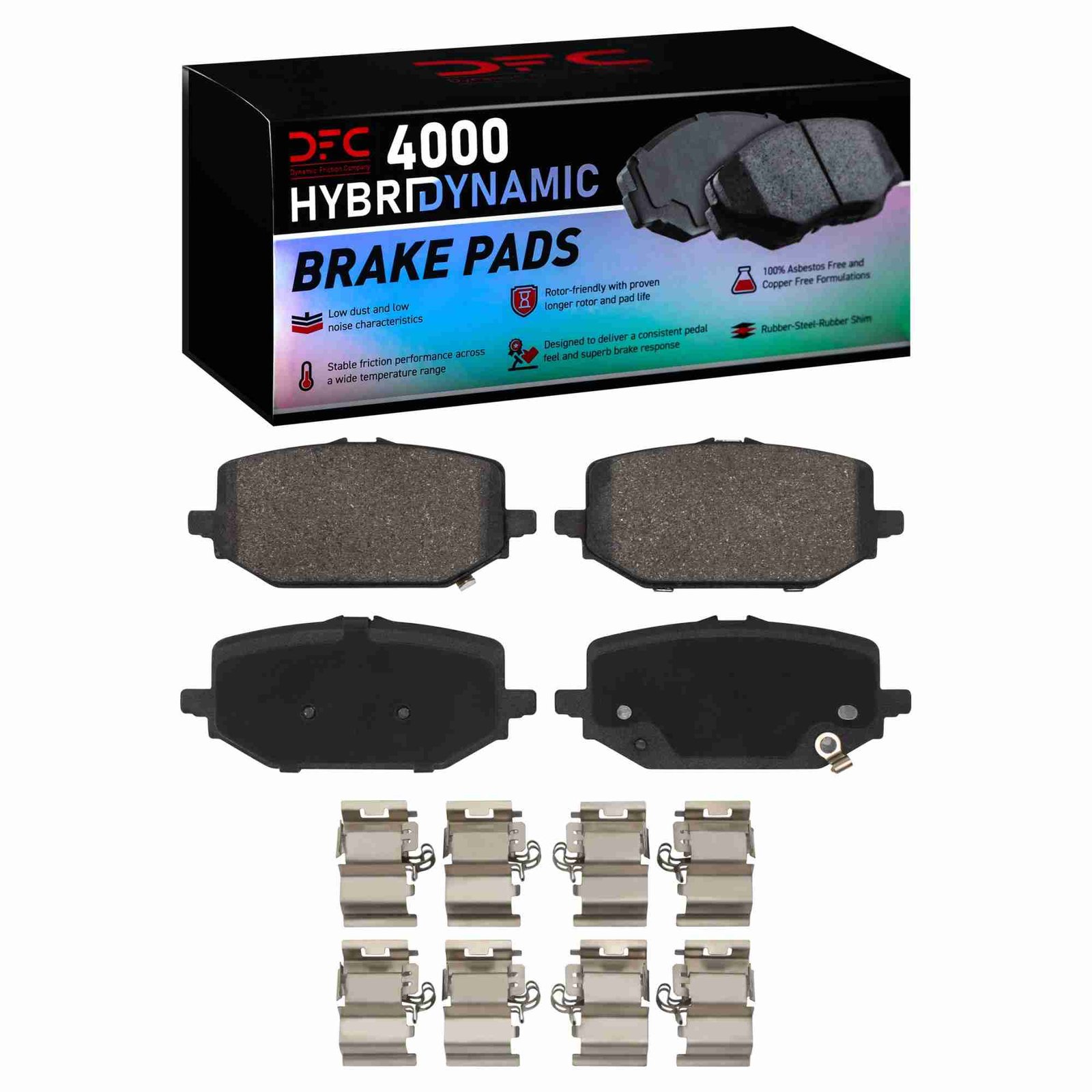 DF_4000239701_Fro.jpg Dynamic Friction 2022-2026 Acura MDX Rear 4000 HybriDynamic Brake Pads and Hardware Kit - Image 1