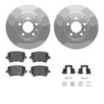 Dynamic Friction 2005-2009 Audi A4 Rear Geospec Rotors with 5000 Advanced Brake Pads w/Hardware