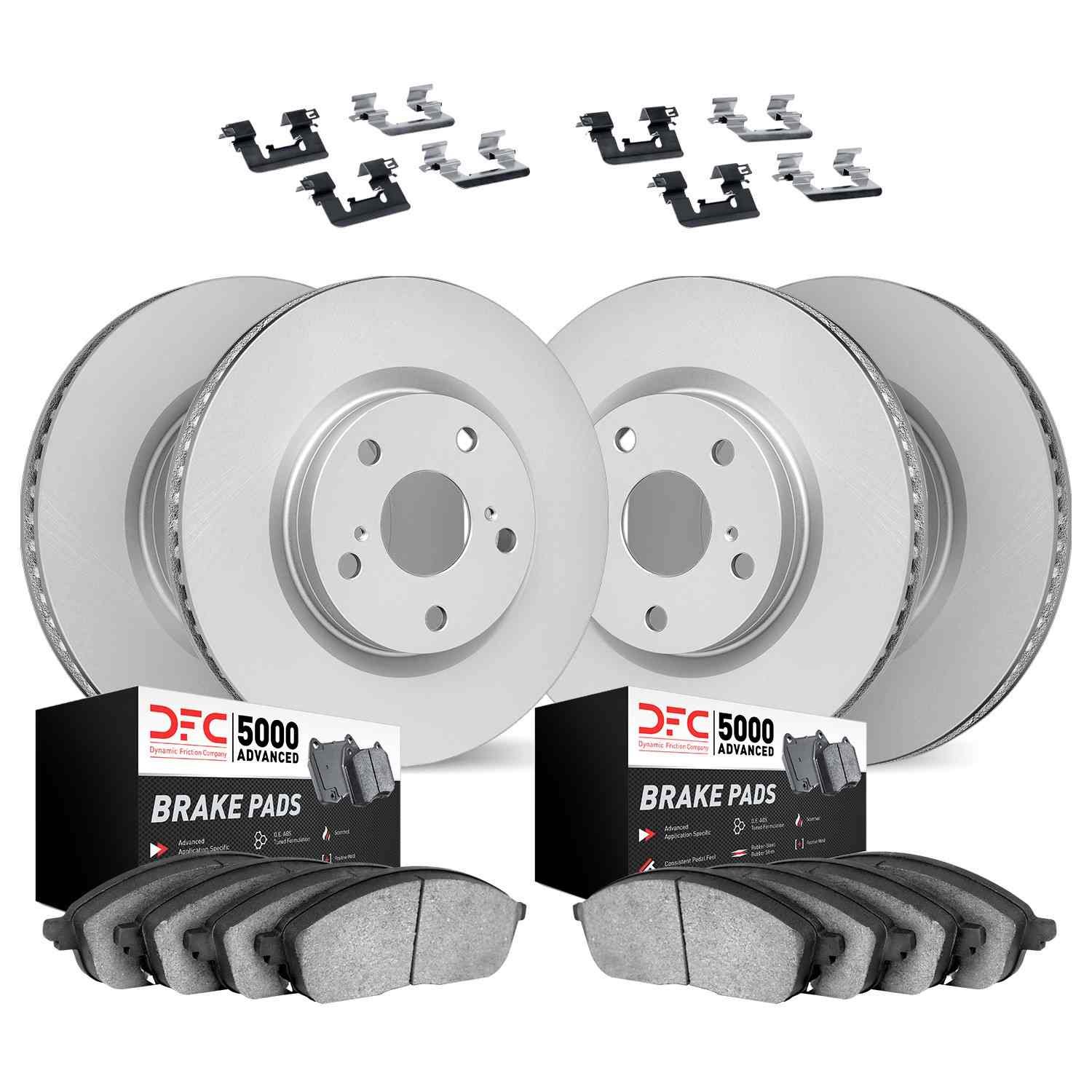 DF_451410002_Kit.jpg Dynamic Friction 2021-2024 Genesis GV80 Front & Rear Geospec Rotors with 5000 Advanced Brake Pads w/Hardware - Image 1