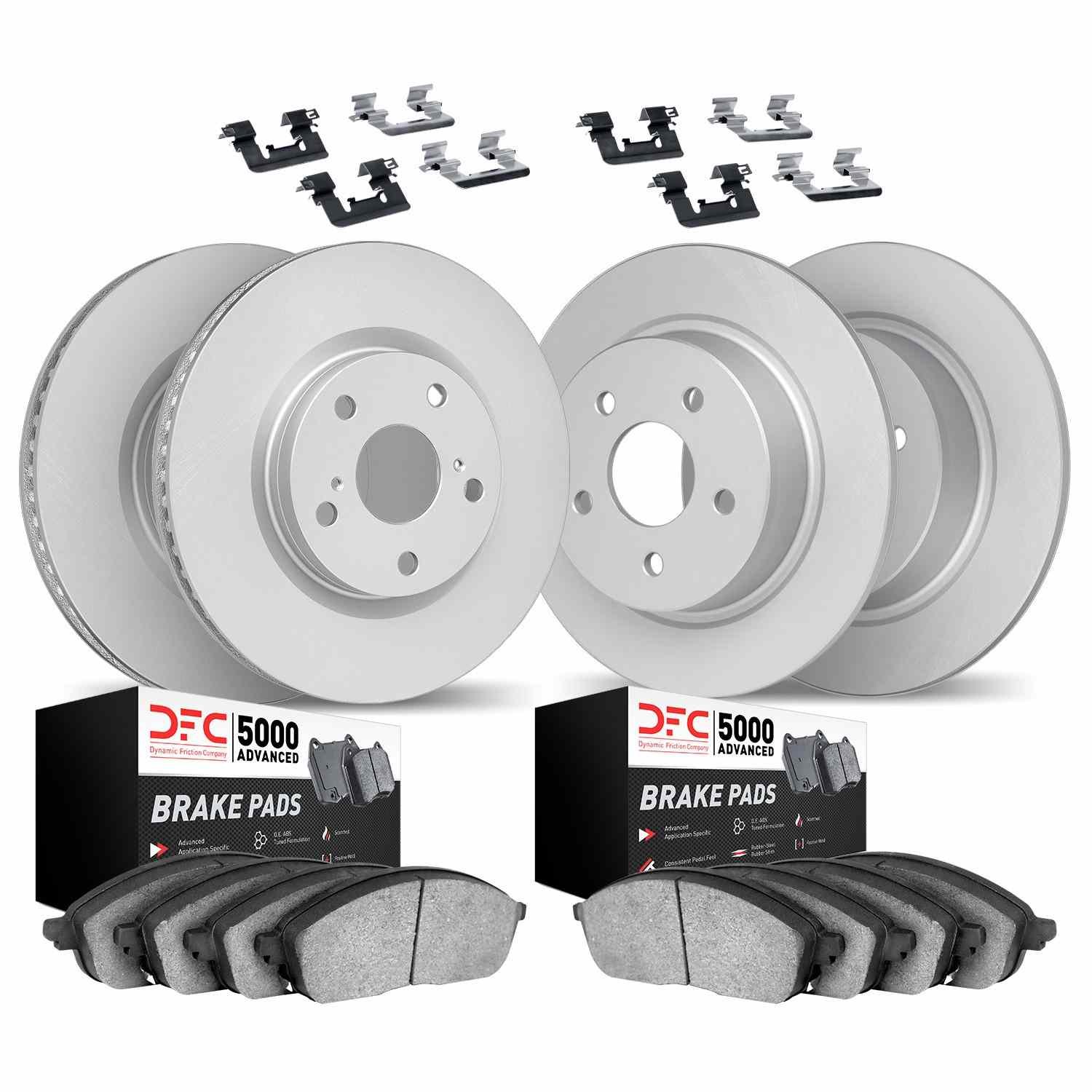 DF_451480046_Kit.jpg Dynamic Friction 2020-2025 Mazda CX-30 Front & Rear Geospec Rotors with 5000 Advanced Brake Pads w/Hardware - Image 1