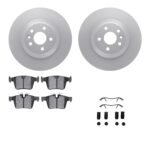 Dynamic Friction 2020-2025 Jaguar F-Pace Rear Geospec Rotors with Euro 5000 Ceramic Brake Pads w/Hardware