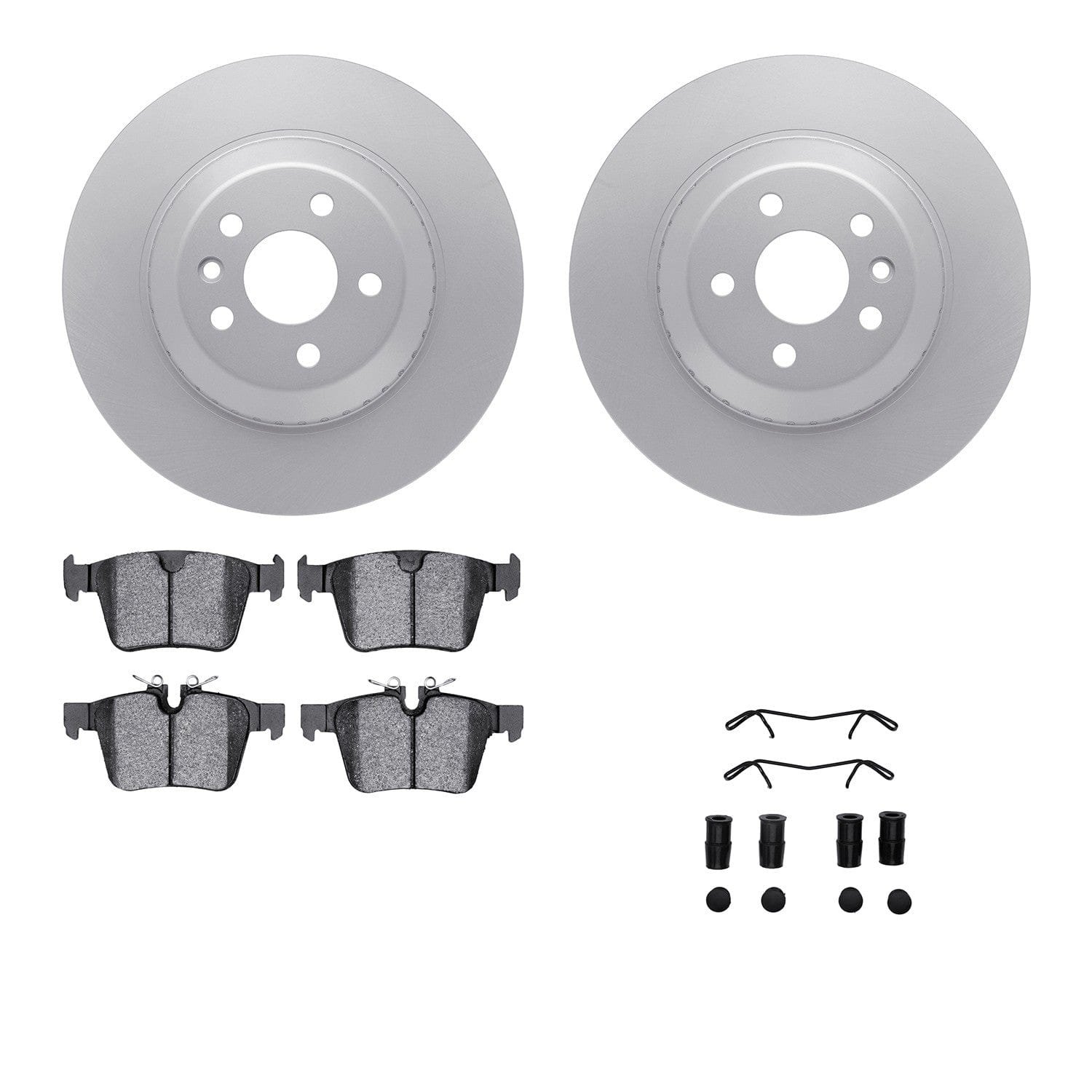 DF_461211031_Fro.jpg Dynamic Friction 2020-2025 Jaguar F-Pace Rear Geospec Rotors with Euro 5000 Ceramic Brake Pads w/Hardware - Image 1