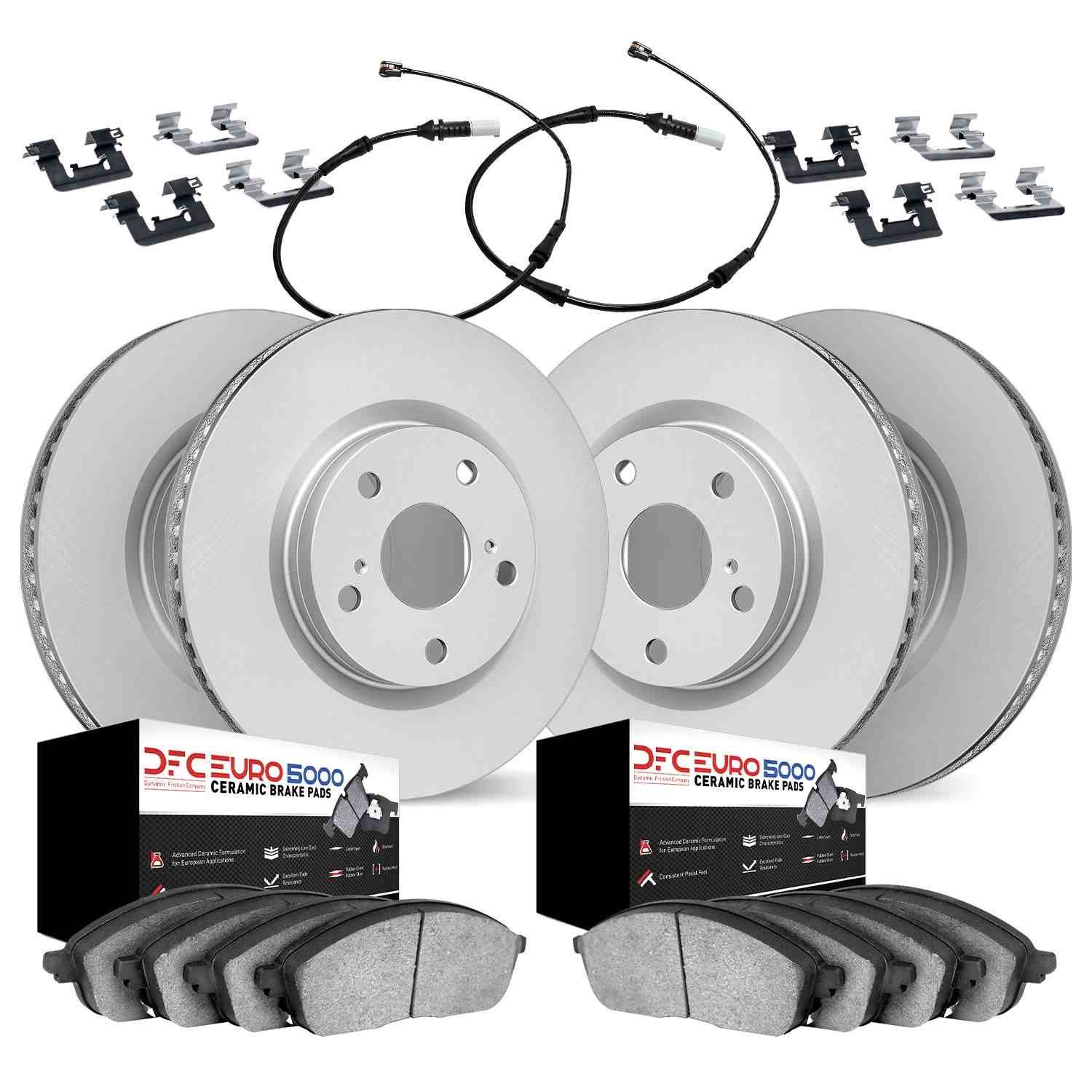 DF_462412489_Kit.jpg Dynamic Friction 2014-2021 Mercedes-Benz Maybach S550 Front & Rear Geospec Rotors EU 5000 Ceramic Pads w/Sensor/HW - Image 1