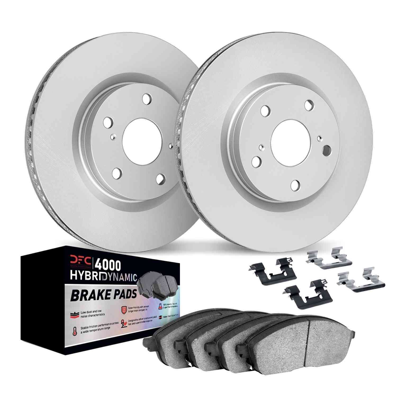 DF_481273053_Kit.jpg Dynamic Friction 2017-2025 Audi RS5 Sportback Front Geospec Rotors w/4000 HybriDynamic Brake Pads w/Hardware - Image 1