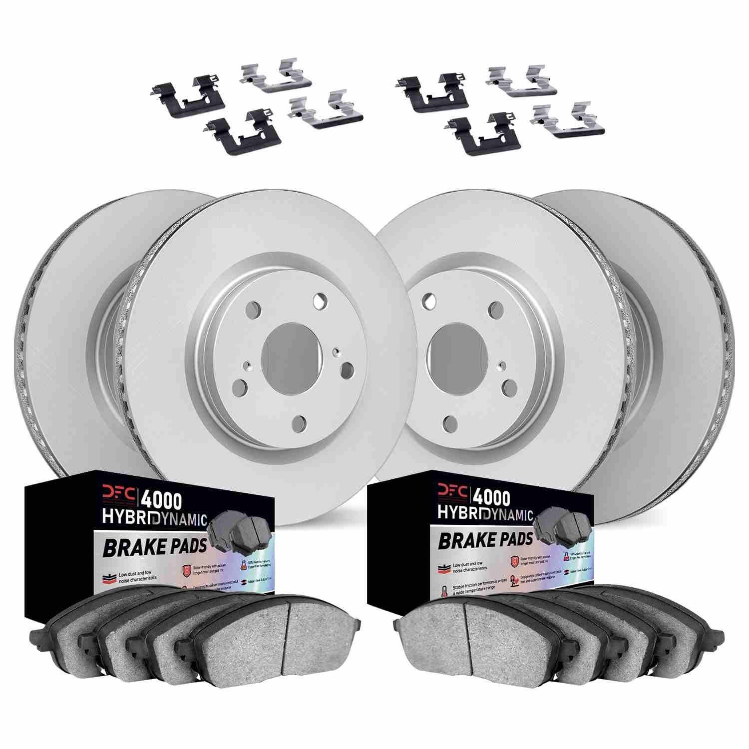 DF_481431070_Kit.jpg Dynamic Friction 2013-2020 BMW 435i Front & Rear Geospec Rotors w/4000 HybriDynamic Brake Pads w/Hardware - Image 1