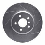 Dynamic Friction 2011-2019 BMW 535d Front Right Slotted Silver Brake Rotor