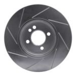 Dynamic Friction 2002-2006 MINI Cooper (Excl Clubman) Front Right Slotted Silver Brake Rotor - Image 2