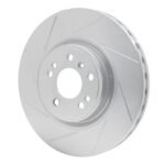 Dynamic Friction 2012-2018 Mercedes-Benz GLE300D Front Left Slotted Silver Brake Rotor - Image 3