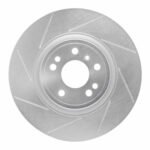 Dynamic Friction 2012-2018 Mercedes-Benz GLE300D Front Left Slotted Silver Brake Rotor