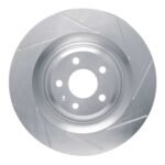 Dynamic Friction 2011-2018 Audi A6 FWD Rear Right Slotted Silver Brake Rotor