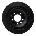 R1 Concepts 05-18 Porsche Cayenne Rear Left Slotted Black Brake Rotor - Image 2