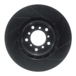 R1 Concepts 01-06 BMW M3 Right Front Slotted Black Brake Rotor - Image 2