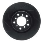 R1 Concepts 01-06 BMW M3 Right Front Slotted Black Brake Rotor