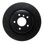 R1 Concepts 06-15 BMW X1 Rear Left Slotted Black Brake Rotor