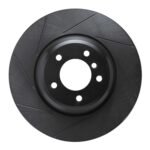 R1 Concepts 07-15 BMW X1 Front Left Slotted Black Brake Rotor