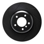 R1 Concepts 06-13 BMW 135I Front Left Slotted Black Brake Rotor