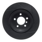 R1 Concepts 07-19 BMW X5 Rear Left Slotted Black Brake Rotor - Image 2