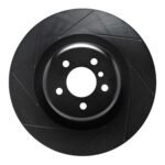 R1 Concepts 10-14 BMW X5 Rear Left Slotted Black Brake Rotor