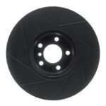 R1 Concepts 16-18 BMW X4 Left Front Slotted Black Brake Rotor - Image 2