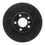 R1 Concepts 16-18 BMW X4 Left Front Slotted Black Brake Rotor