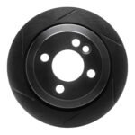 R1 Concepts 07-15 Mini Cooper (Excl Clubman) Rear Left Slotted Black Brake Rotor