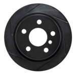 R1 Concepts 14-21 Mini Cooper (Excl Clubman) Rear Left Slotted Black Brake Rotor