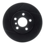 R1 Concepts 14-21 Mini Cooper (Excl Clubman) Front Left Slotted Black Brake Rotor