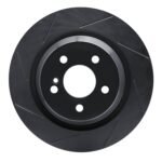 R1 Concepts 01-02 Mercedes-Benz CL55 AMG Rear Left Slotted Black Brake Rotor