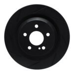R1 Concepts 07-14 Mercedes-Benz CL550 Rear Left Slotted Black Brake Rotor