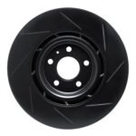 R1 Concepts 08-11 Audi S4 Front Left Slotted Black Brake Rotor - Image 2