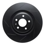 R1 Concepts 08-11 Audi S4 Front Left Slotted Black Brake Rotor
