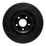 R1 Concepts 08-11 Audi S4 Front Right Slotted Black Brake Rotor - Image 2