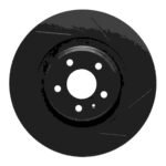 R1 Concepts 08-11 Audi S4 Front Right Slotted Black Brake Rotor