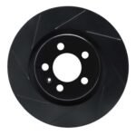 R1 Concepts 92-95 Volkswagen Corrado/Golf/Jetta Sedan/Passat Front Left Slotted Black Brake Rotor