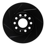 R1 Concepts 05-21 Audi A3 Front Left Slotted Black Brake Rotor