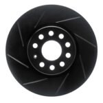 R1 Concepts 06-13 Audi A3 Front Left Slotted Black Brake Rotor